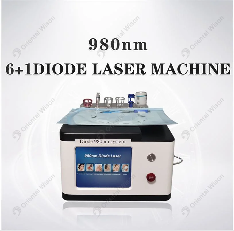 6 in 1 940nm Medical Laser 980nm Diode Laser Vascular Vein Removal Physical Pain Relief Therapy& Nail Fungus Removal with Cooling Hammer Clinic Lasers