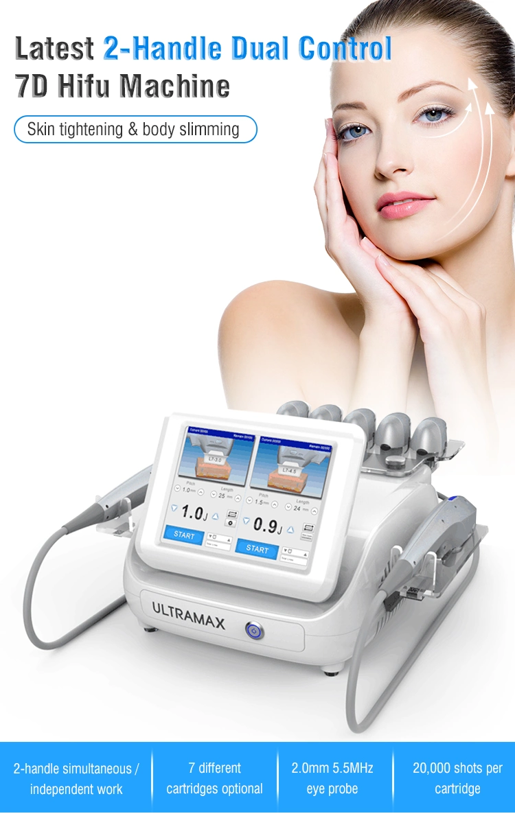 Best 7 Cartridges Body Slimming Facial Lifting Skin Tightening 7D Hifu Machine