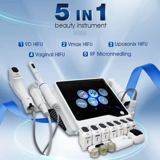 5in1 Vmax Liposonix Hifu 8 Cartuchos 5 Manijas Salon Machine