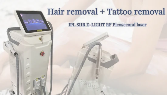 Vertical Nuevo modelo Multifunción Láser de picosegundos IPL Supere Light Equipo de radiofrecuencia Depilación láser Eliminación de tatuajes Eliminación de manchas Eliminación vascular Rejuvena de la piel