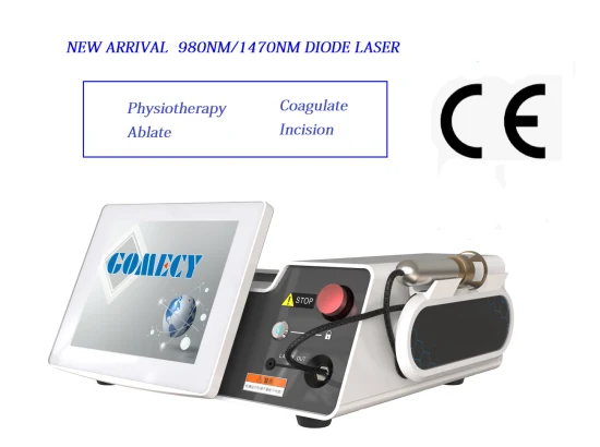 980+1470nm Fisioterapia con láser La lipólisis clava la máquina de eliminación de hongos vasculares