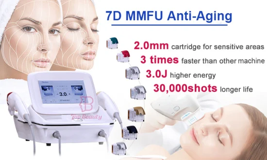 7D Hifu Estiramiento de la piel Smas Ojo / Cuello / Estiramiento facial Cuerpo Adelgazante Portátil Hifu Corea Uso en el hogar Máquina de estiramiento de la piel