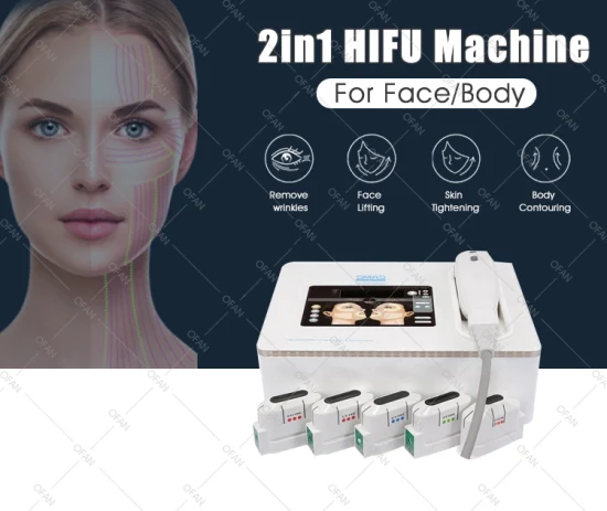 Equipo de belleza para la piel Ofan Estiramiento facial Cuerpo Adelgazante Ultrasonido Máquina de belleza Hifu Dispositivo Hifu